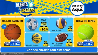 Modelo de TV para TV Horizontal com o tema Alerta de Ofertas para Artigos Esportivos