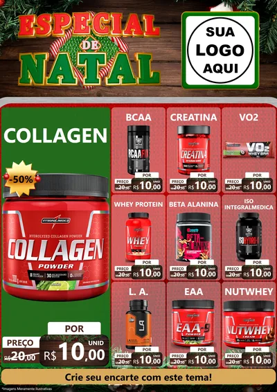 Modelo de Encarte para Encarte A4 Vertical com o tema Especial de Natal para Suplementos alimentares