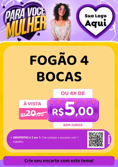 Modelo de Cartaz para Cartaz A4 Vertical com o tema Para Você, Mulher para Móveis e Eletro