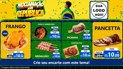 Modelo de TV para TV Horizontal com o tema Proclamação da República para Assados