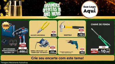 Modelo de TV para TV Horizontal com o tema Grandes Ofertas de Ano Novo para Maquinas e Ferramentas