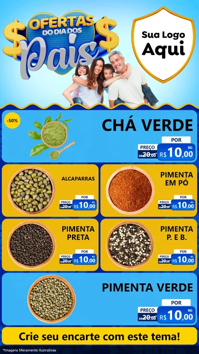 Modelo de TV para TV Vertical com o tema Ofertas do Dia dos Pais para Produtos Naturais