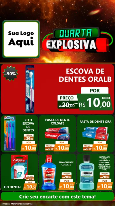 Modelo de Rede Social para Stories com o tema Quarta Explosiva para Higiene Pessoal