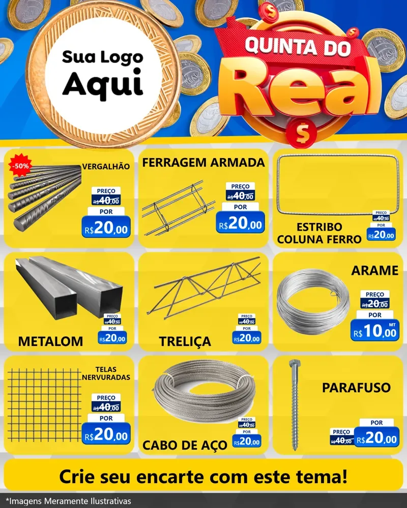 Modelo de Rede Social para Feed Instagram com o tema Quinta do Real para Ferragens