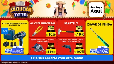 Modelo de TV para TV Horizontal com o tema São João de Ofertas para Maquinas e Ferramentas
