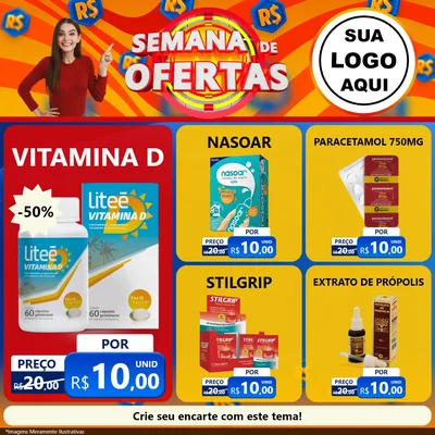 Modelo de Rede Social para Feed Facebook com o tema Semana de Ofertas para Farmácia