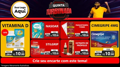 Modelo de TV para TV Horizontal com o tema Quinta Turbinada para Farmácia