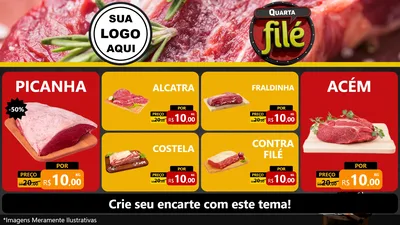 Modelo de TV para TV Horizontal com o tema Quarta Filé para Açougue