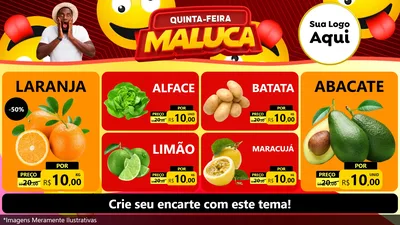Modelo de TV para TV Horizontal com o tema Quinta-feira Maluca para Hortifrúti
