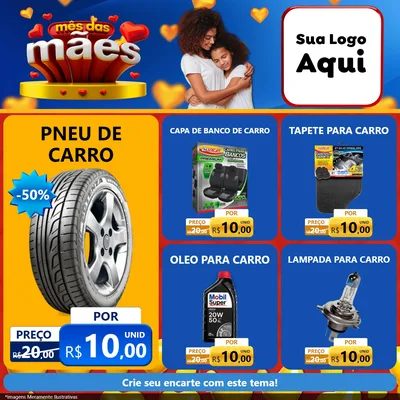 Modelo de Rede Social para Feed Facebook com o tema Mês das Mães para Auto peças