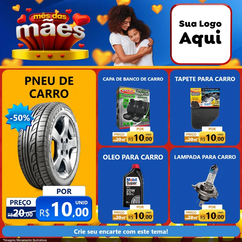 Modelo de Rede Social para Feed Facebook com o tema Mês das Mães para Auto peças