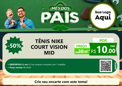 Modelo de Cartaz para Cartaz A4 Horizontal com o tema Mês dos Pais para Calçados