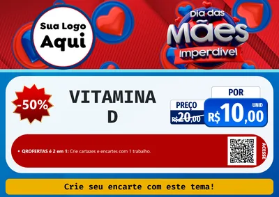 Modelo de Cartaz para Cartaz A4 Horizontal com o tema Dia Das Mães Imperdível para Farmácia