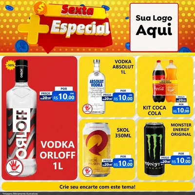 Modelo de Rede Social para Feed Facebook com o tema Sexta Mais Especial para Distribuidora de bebidas