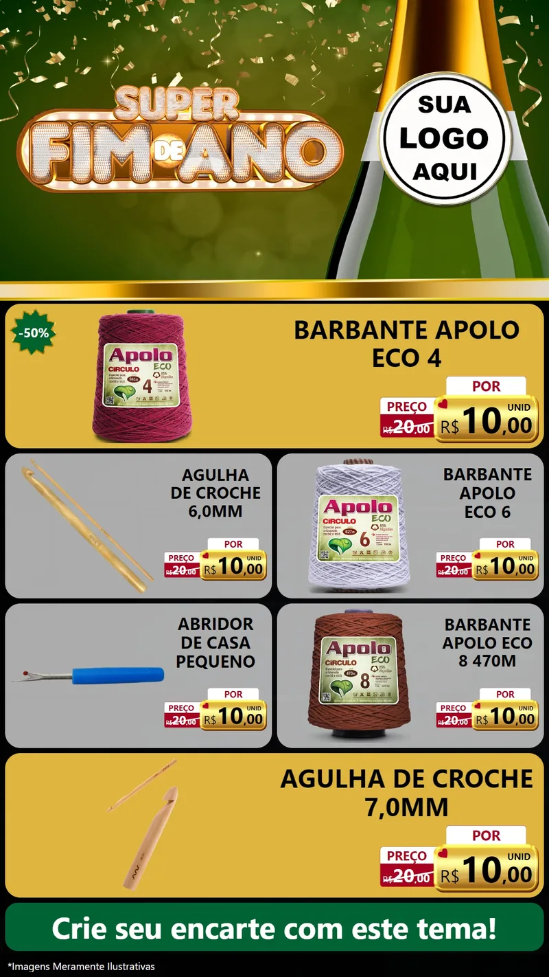 Modelo de TV para TV Vertical com o tema Super Fim de Ano para Armarinho e Aviamentos