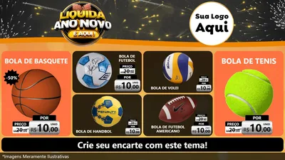 Modelo de TV para TV Horizontal com o tema Liquida Ano Novo É Aqui! para Artigos Esportivos