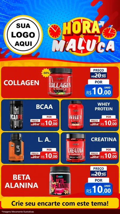 Modelo de TV para TV Vertical com o tema Hora Maluca para Suplementos alimentares
