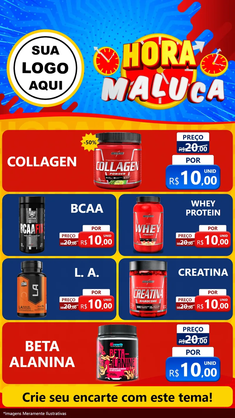 Modelo de TV para TV Vertical com o tema Hora Maluca para Suplementos alimentares
