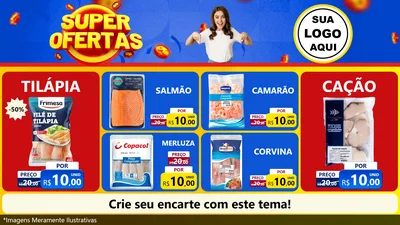 Modelo de TV para TV Horizontal com o tema Super Ofertas para Peixaria