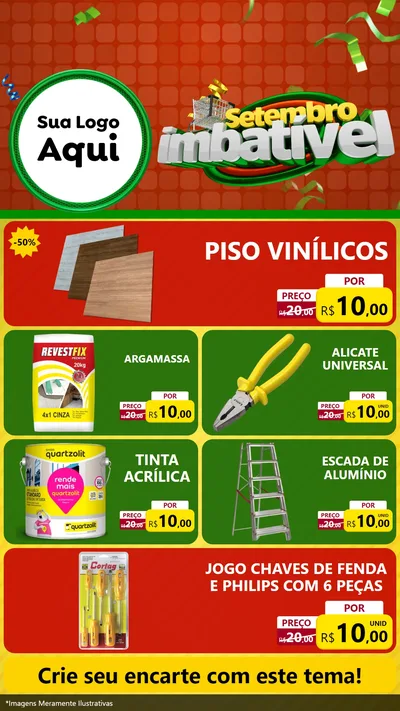 Modelo de TV para TV Vertical com o tema Setembro Imbatível para Material para Construção