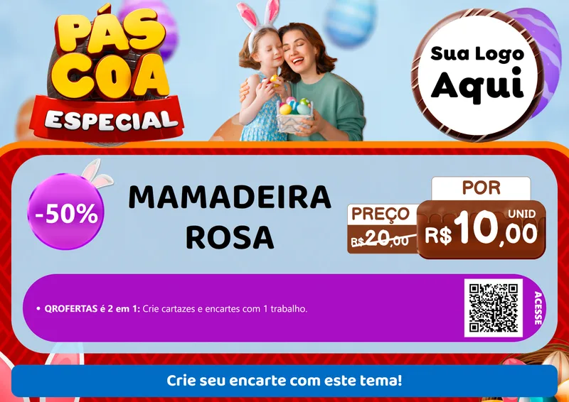 Modelo de Cartaz para Cartaz A4 Horizontal com o tema Páscoa Especial para Bebês