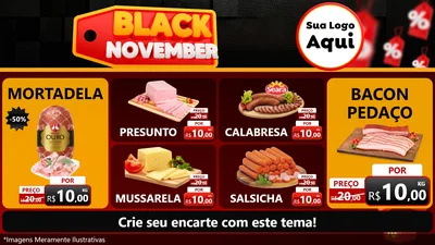 Modelo de TV para TV Horizontal com o tema Black November para Frios e Laticínios