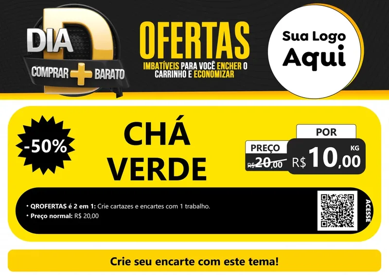 Modelo de Cartaz para Cartaz A4 Horizontal com o tema Dia D Mais Economia para Produtos Naturais