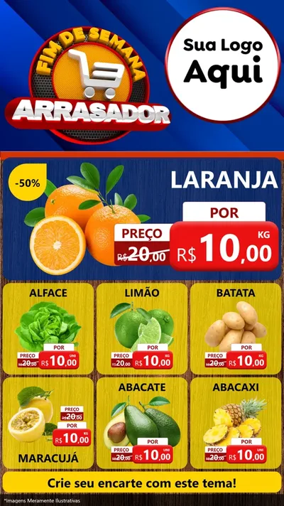 Modelo de Rede Social para Stories com o tema Fim De Semana Arrasador para Hortifrúti