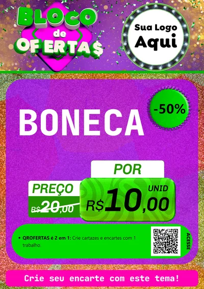 Modelo de Cartaz para Cartaz A4 Vertical com o tema Bloco de Ofertas para Brinquedos