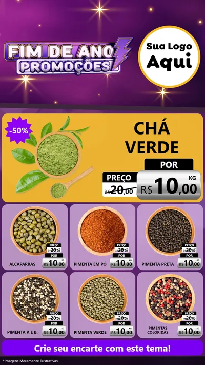 Modelo de Rede Social para Stories com o tema Fim de Ano Promoções para Produtos Naturais