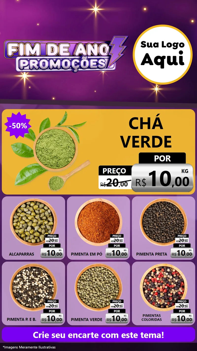Modelo de Rede Social para Stories com o tema Fim de Ano Promoções para Produtos Naturais