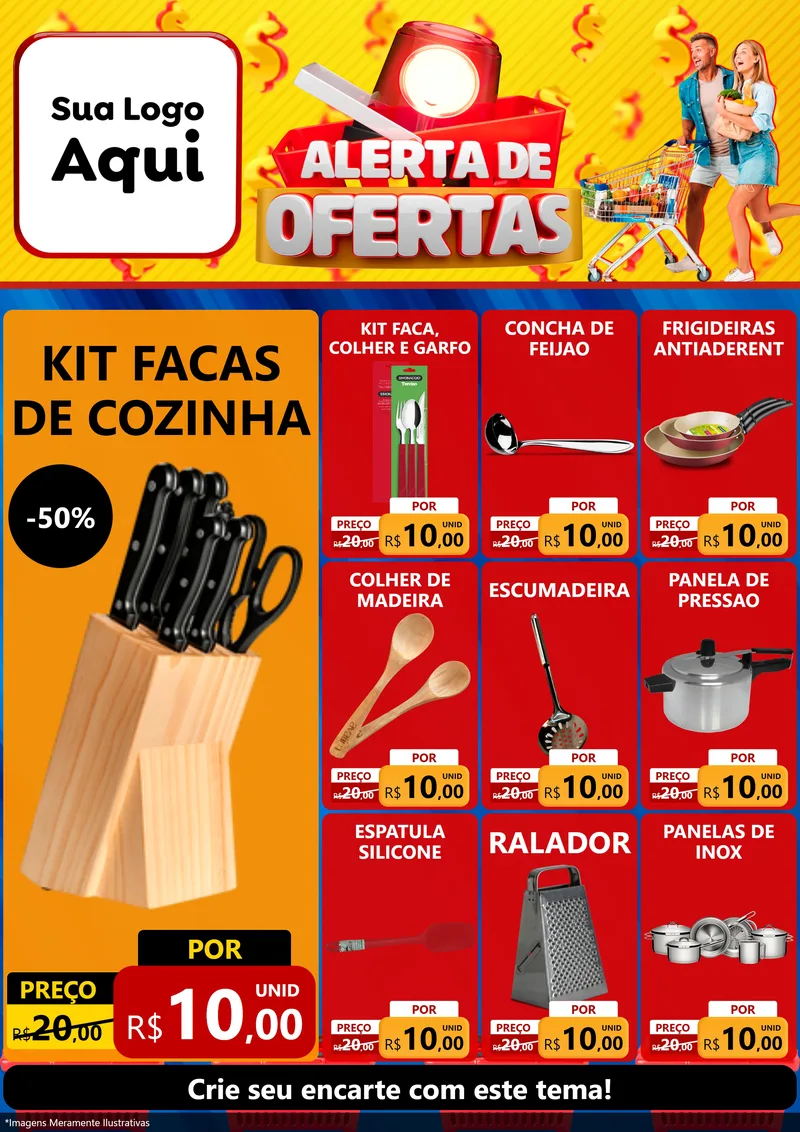 Modelo de Encarte para Encarte A4 Vertical com o tema Alerta de Ofertas para Utilidades Domésticas