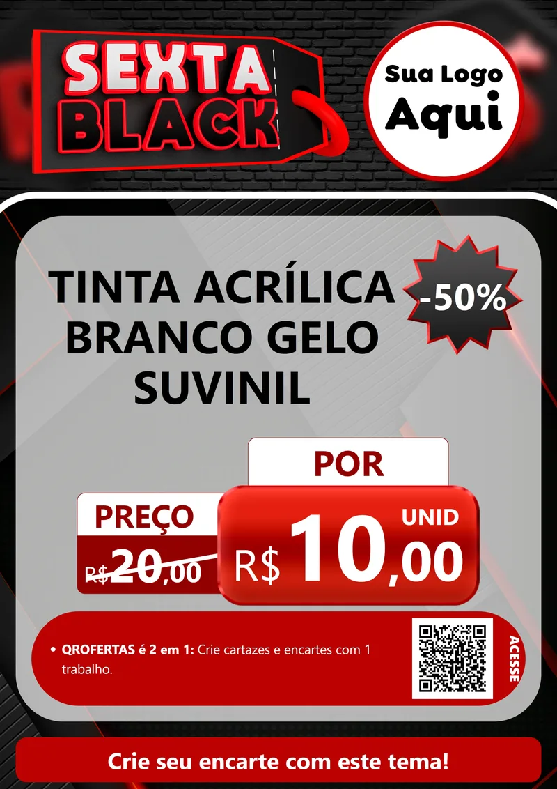 Modelo de Cartaz para Cartaz A4 Vertical com o tema Sexta Black para Tintas e Ferramentas