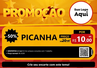 Modelo de Cartaz para Cartaz A4 Horizontal com o tema Promoção para Açougue