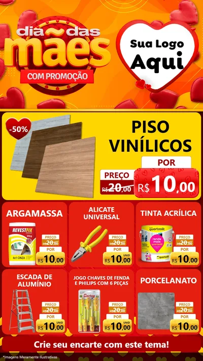 Modelo de Rede Social para Stories com o tema Dia das Mães com Promoção para Material para Construção