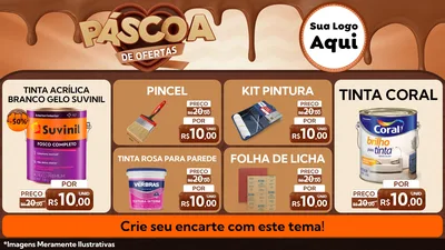 Modelo de TV para TV Horizontal com o tema Páscoa de Ofertas para Tintas e Ferramentas
