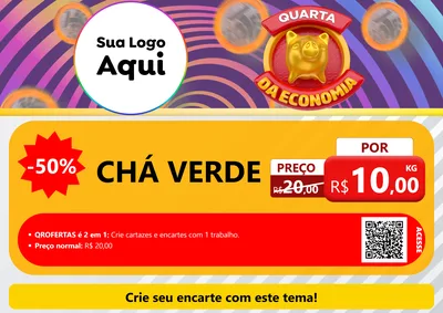Modelo de Cartaz para Cartaz A4 Horizontal com o tema Quarta da Economia para Produtos Naturais