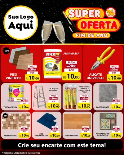 Modelo de Rede Social para Feed Instagram com o tema Super Oferta Fim de Ano para Material para Construção