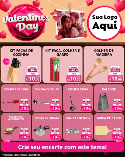 Modelo de Rede Social para Feed Instagram com o tema Valentine's Day para Utilidades Domésticas