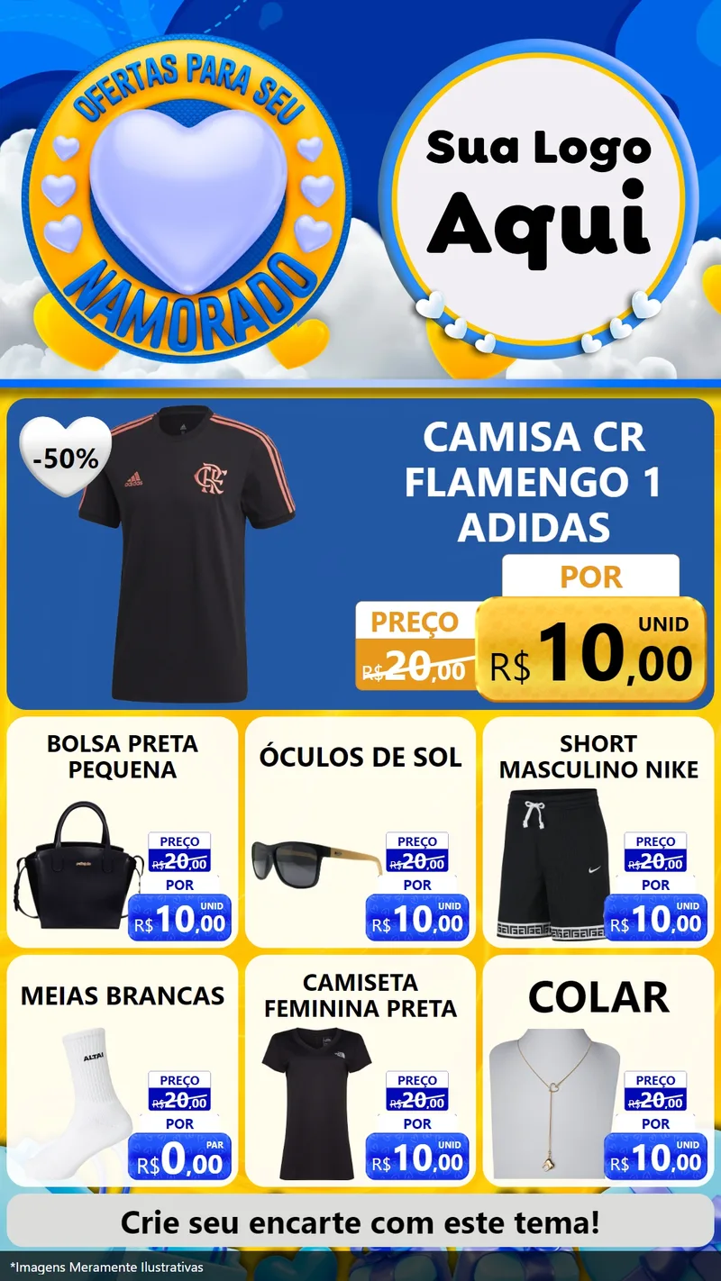 Modelo de Rede Social para Stories com o tema Ofertas Para Seu Namorado para Roupas e acessórios