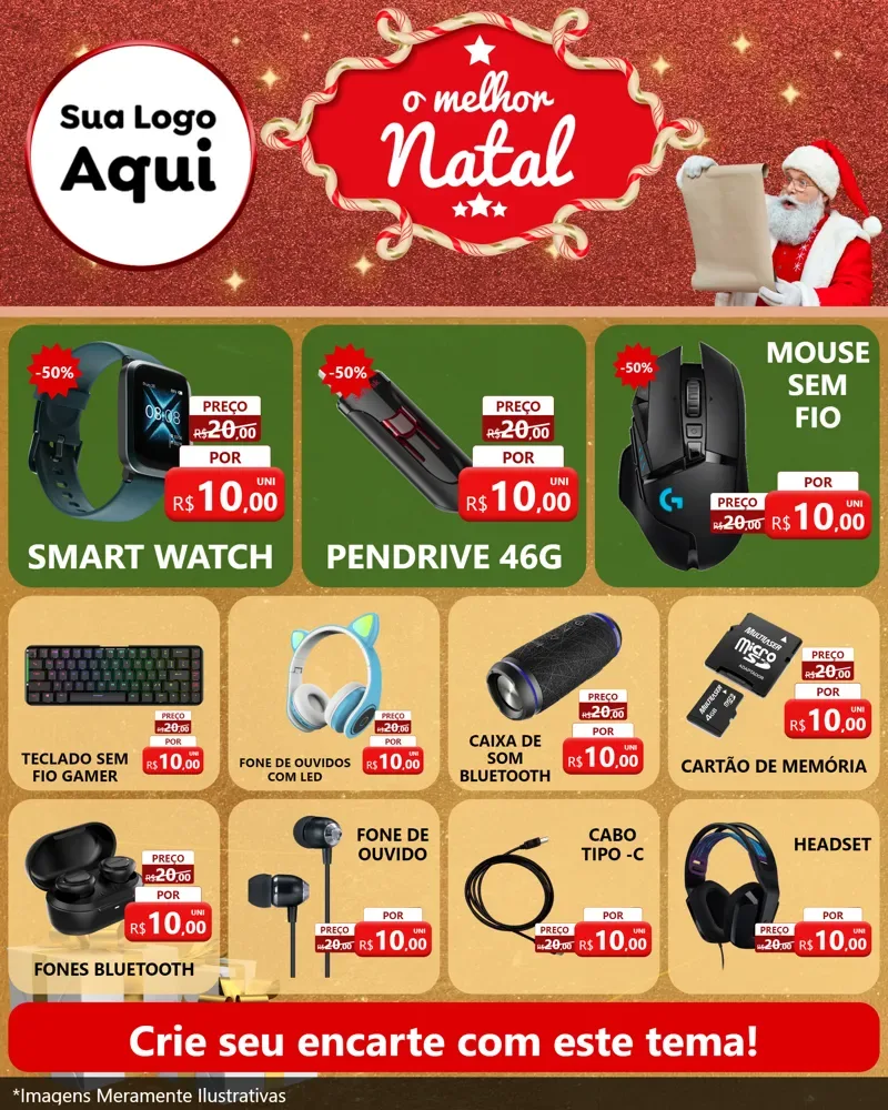 Modelo de Rede Social para Feed Instagram com o tema O Melhor Natal para Informática