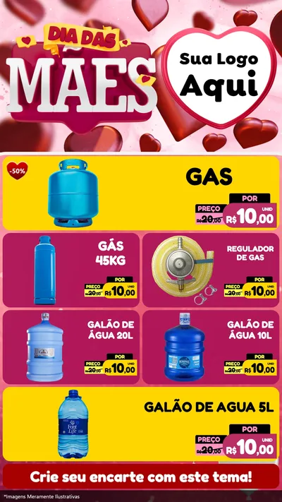 Modelo de TV para TV Vertical com o tema Dia Das Mães para Água e gás
