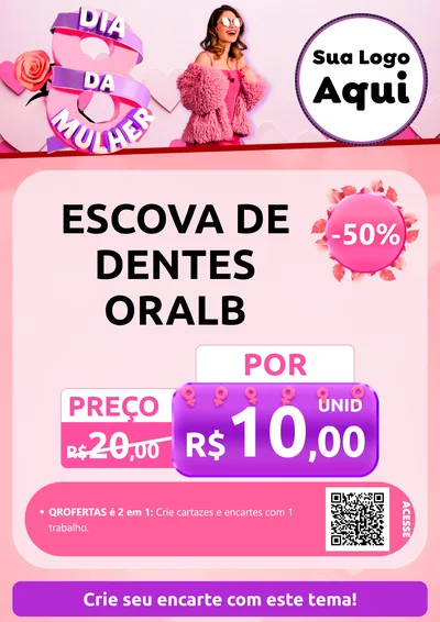 Modelo de Cartaz para Cartaz A4 Vertical com o tema Dia da Mulher para Higiene Pessoal