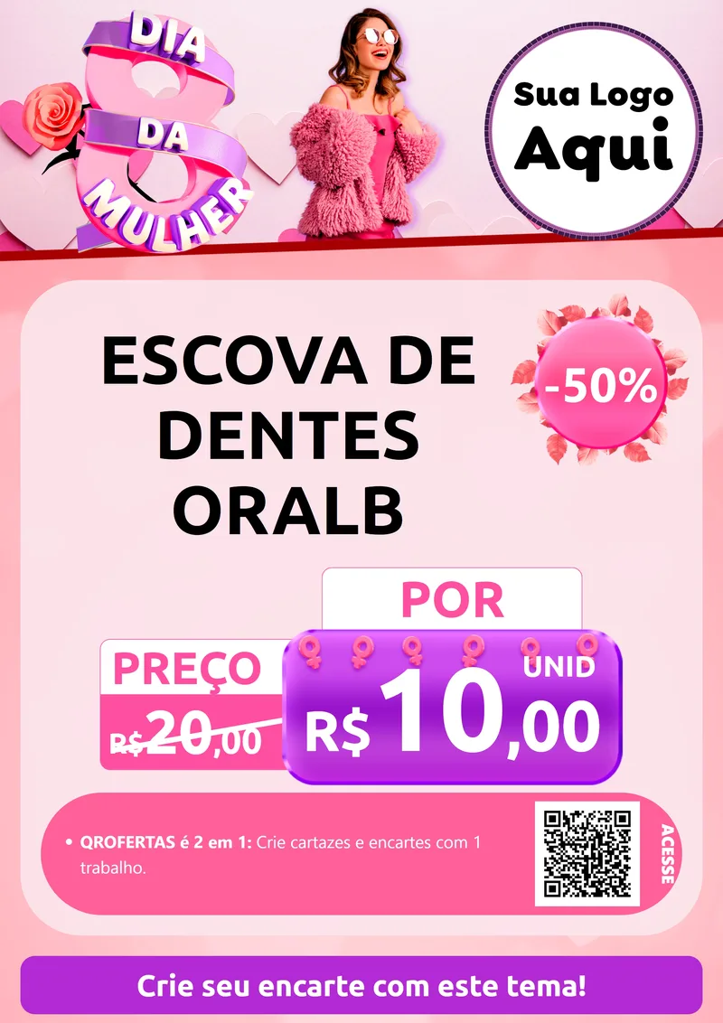 Modelo de Cartaz para Cartaz A4 Vertical com o tema Dia da Mulher para Higiene Pessoal