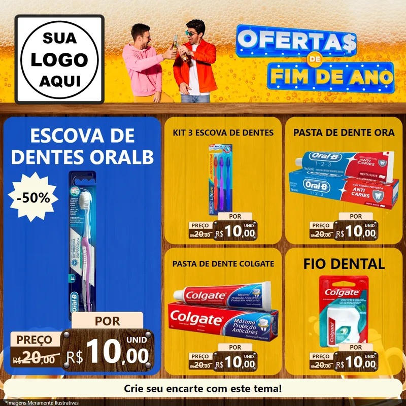 Modelo de Rede Social para Feed Facebook com o tema Ofertas de Fim de Ano para Higiene Pessoal