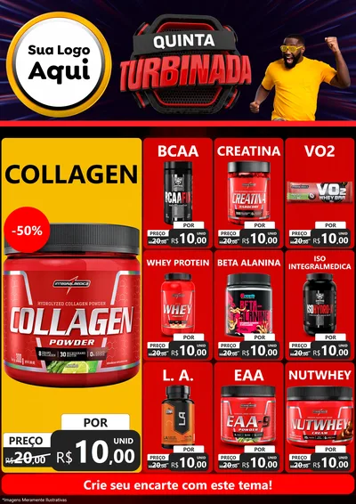 Modelo de Encarte para Encarte A4 Vertical com o tema Quinta Turbinada para Suplementos alimentares