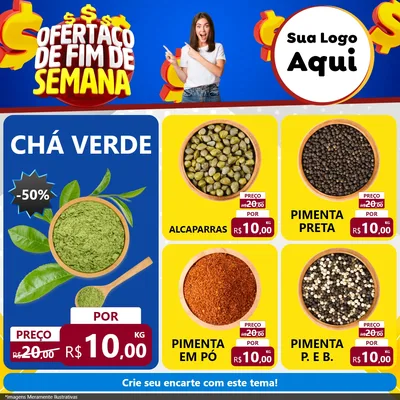 Modelo de Rede Social para Feed Facebook com o tema Ofertaço de Fim de Semana para Produtos Naturais