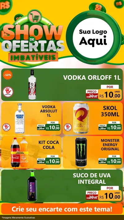 Modelo de TV para TV Vertical com o tema Show de Ofertas Imbatíveis para Distribuidora de bebidas