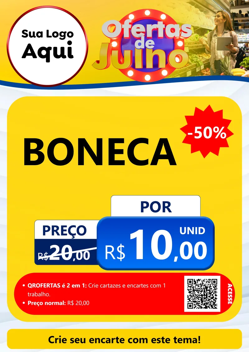 Modelo de Cartaz para Cartaz A4 Vertical com o tema Ofertas de Julho para Brinquedos