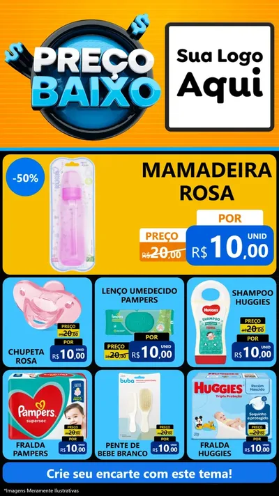 Modelo de Rede Social para Stories com o tema Preço Baixo para Bebês